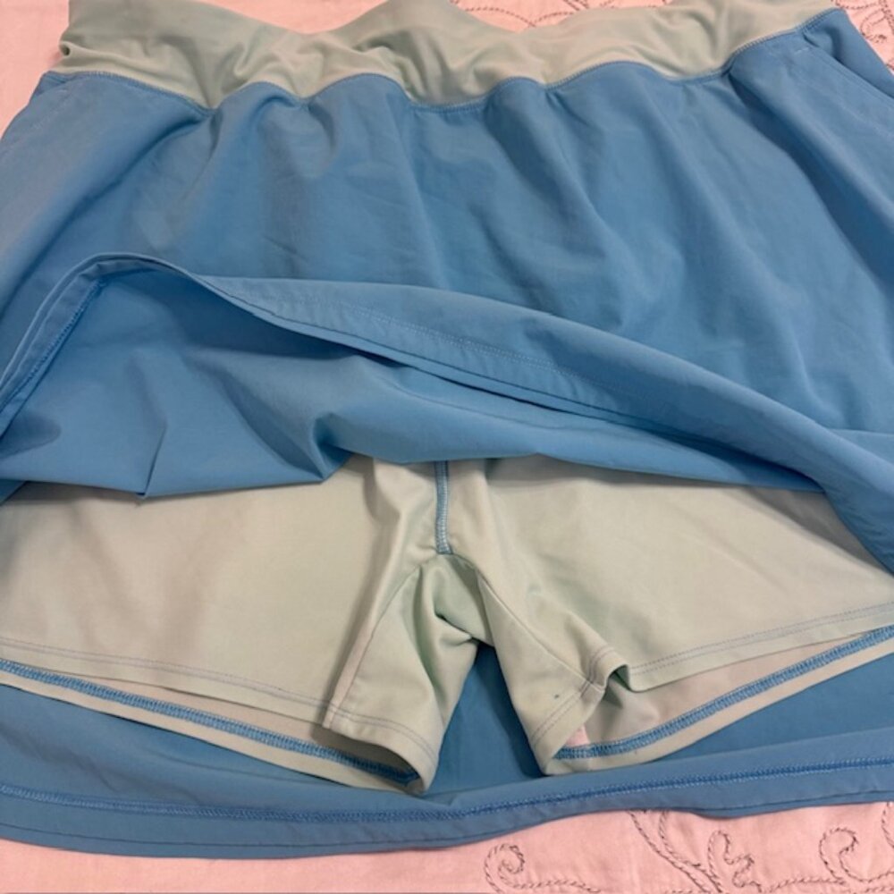 Lands' End Women's Quick Dry Board Skort Swim Skirt Blue Color Block Size 22W - Picture 4 of 10